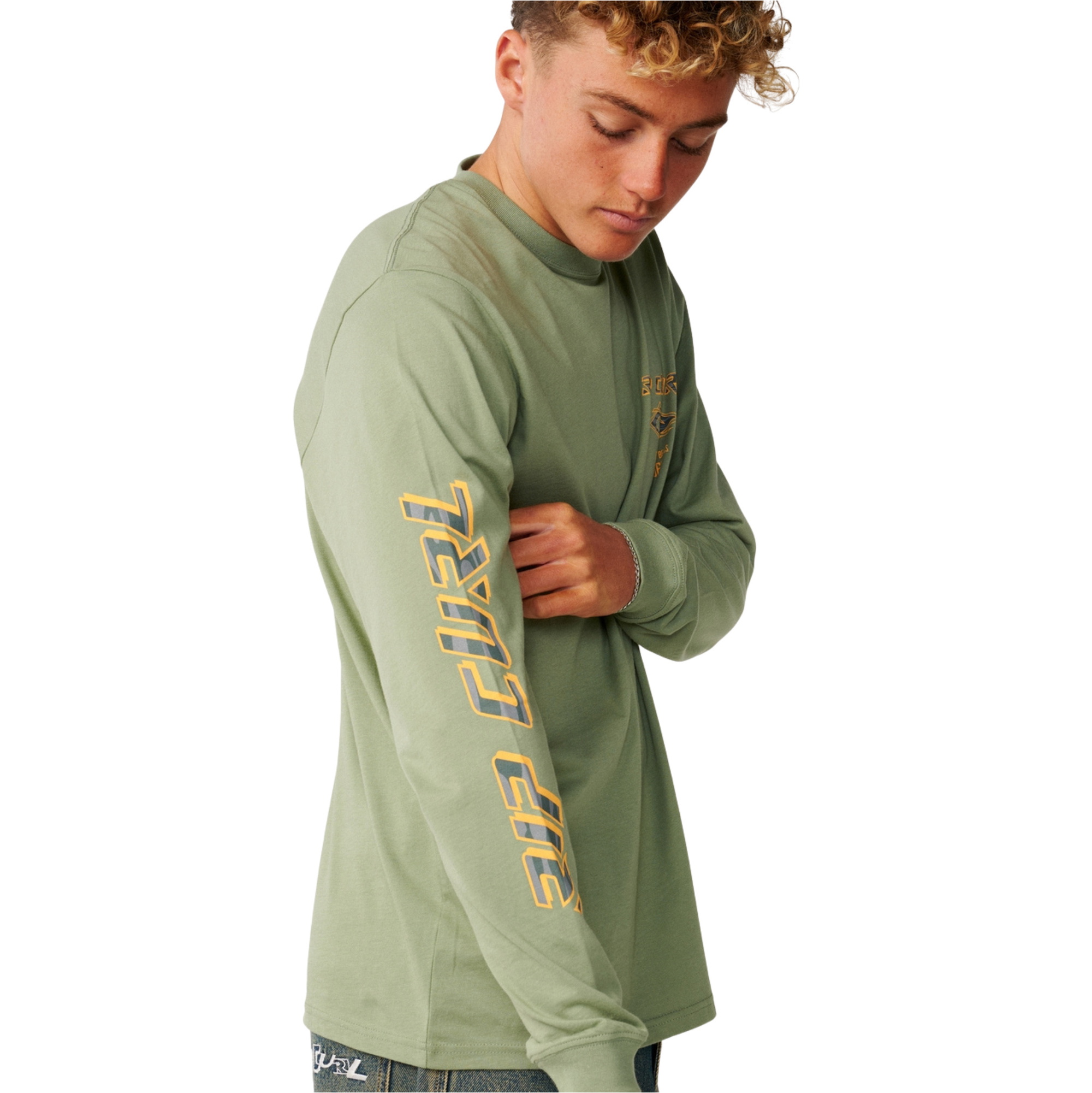 2026 Rip Curl Da Uomo Sfumatura Icona Manica Lunga Maglia T-Shirt 0BQMTE - Sage